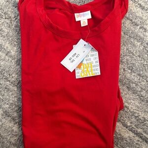LuLaRoe LIV Bright Red Short Sleeve Tee